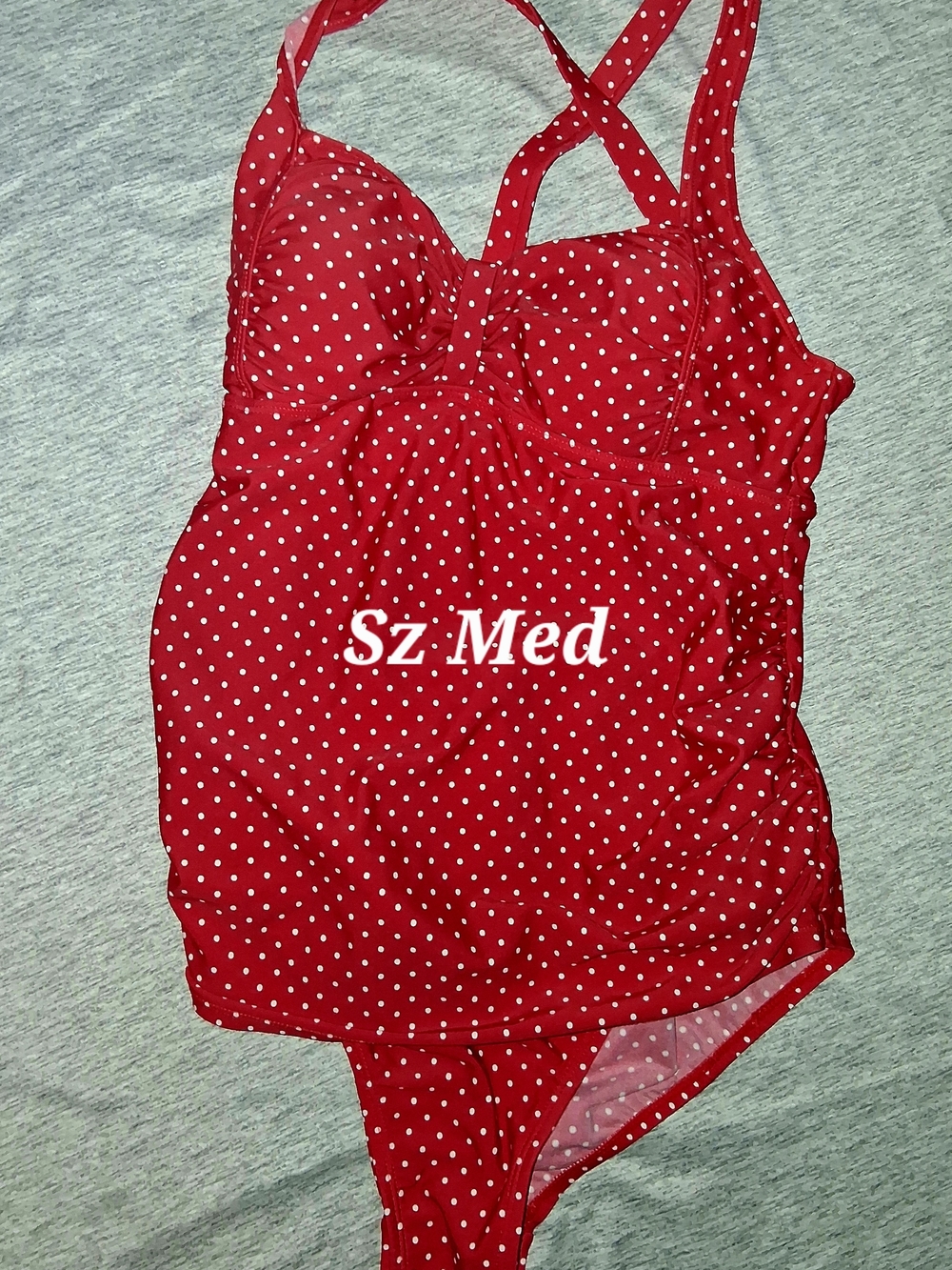 Maternity Red Polka Dot Swimsuit